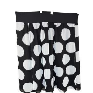 Lane Bryant Women's 20 Black White Polka Dot Flare‎ Knee Length Skirt Stretch